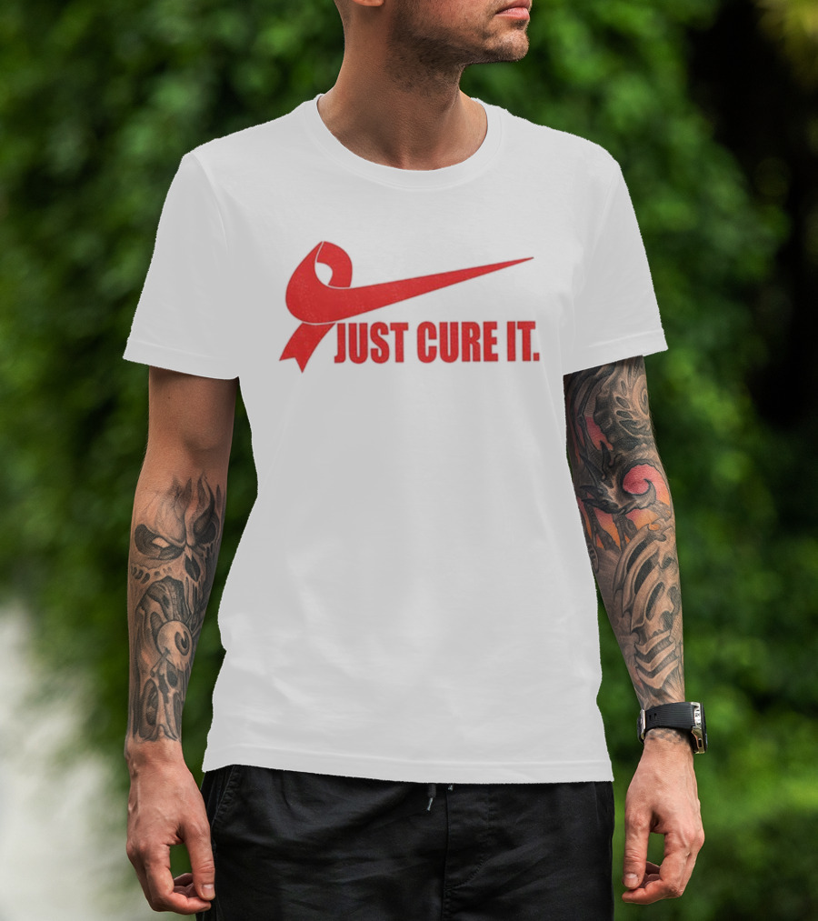 Just Cure It Breast Cancer Awareness Ribbon T-Shirt