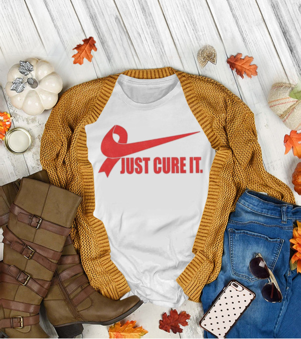 Just Cure It Breast Cancer Awareness Ribbon T-Shirt