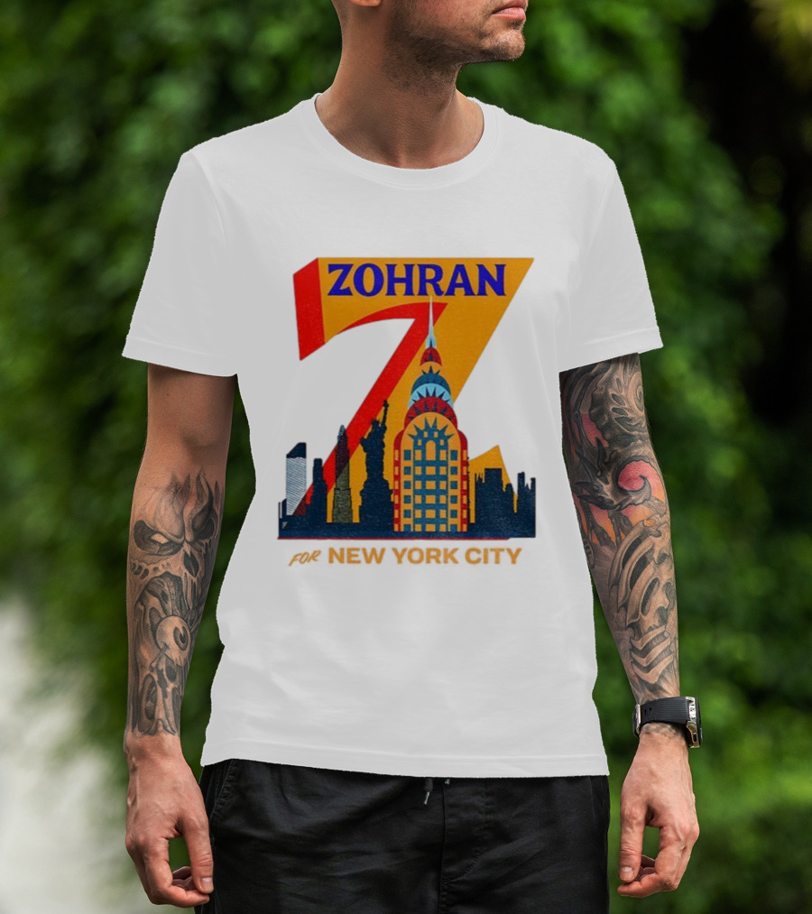Zohran 2025 New York City Skyline Mayor Mamdani Campaign T-Shirt