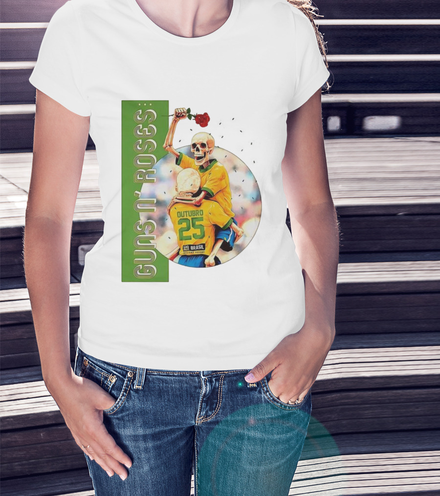 Guns N' Roses São Paulo Allianz Parque 2025 Outubro 25 Brazil Skeleton Tour T-Shirt