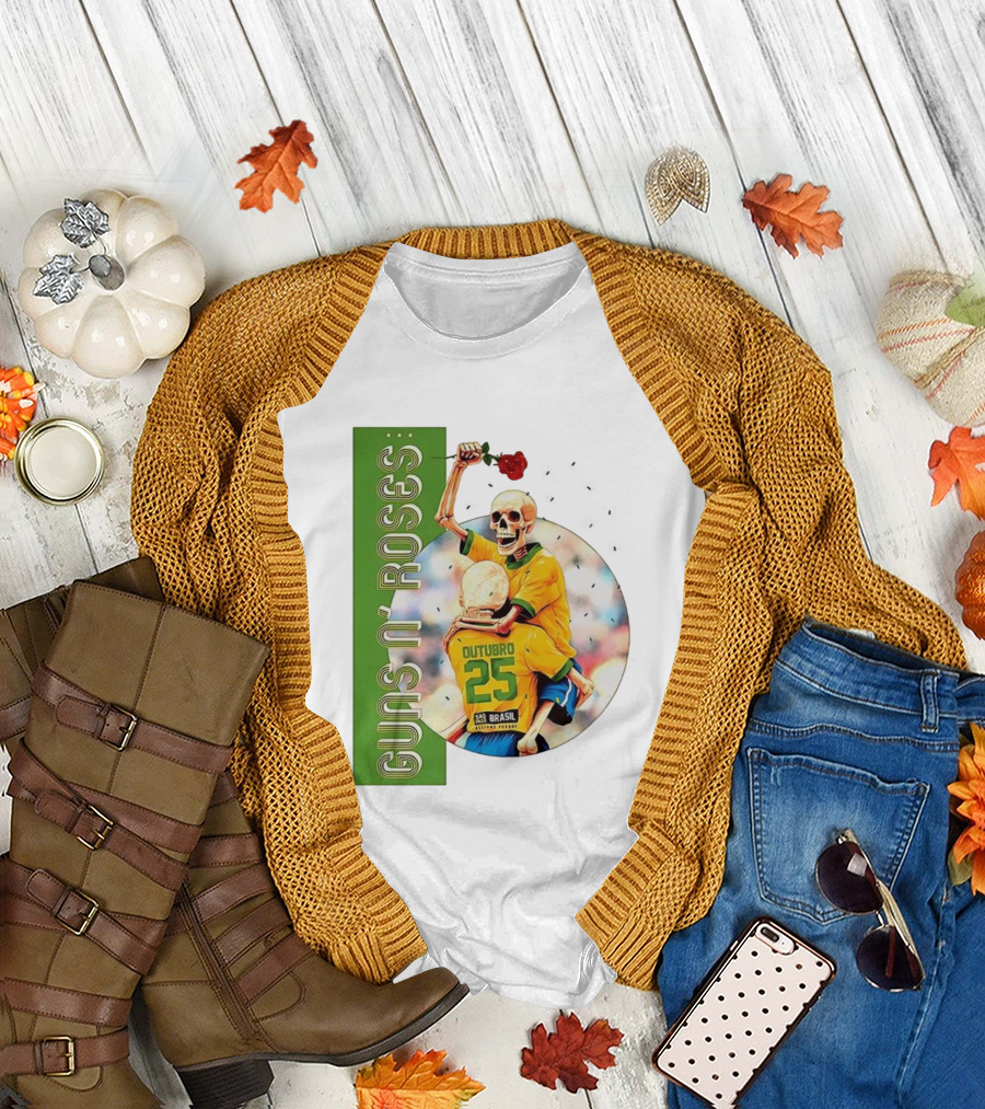 Guns N' Roses São Paulo Allianz Parque 2025 Outubro 25 Brazil Skeleton Tour T-Shirt