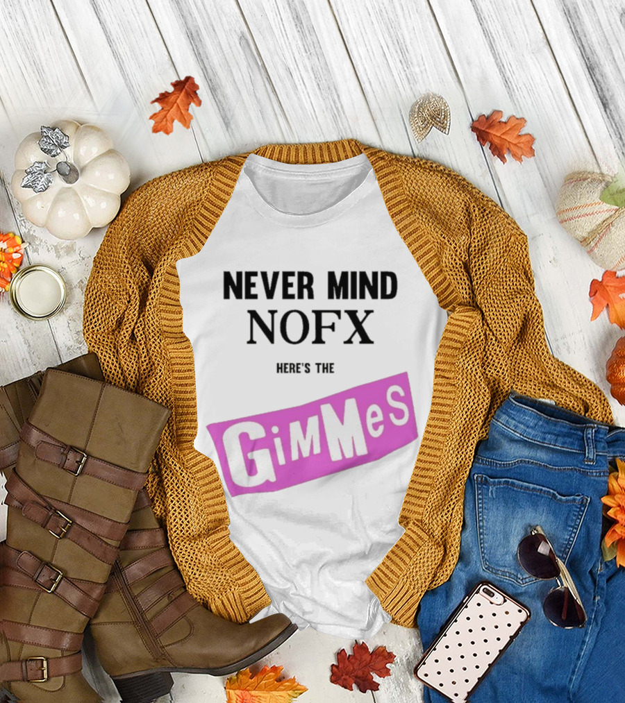 Nevermind NOFX Here's The Gimmes Pink Logo T-Shirt