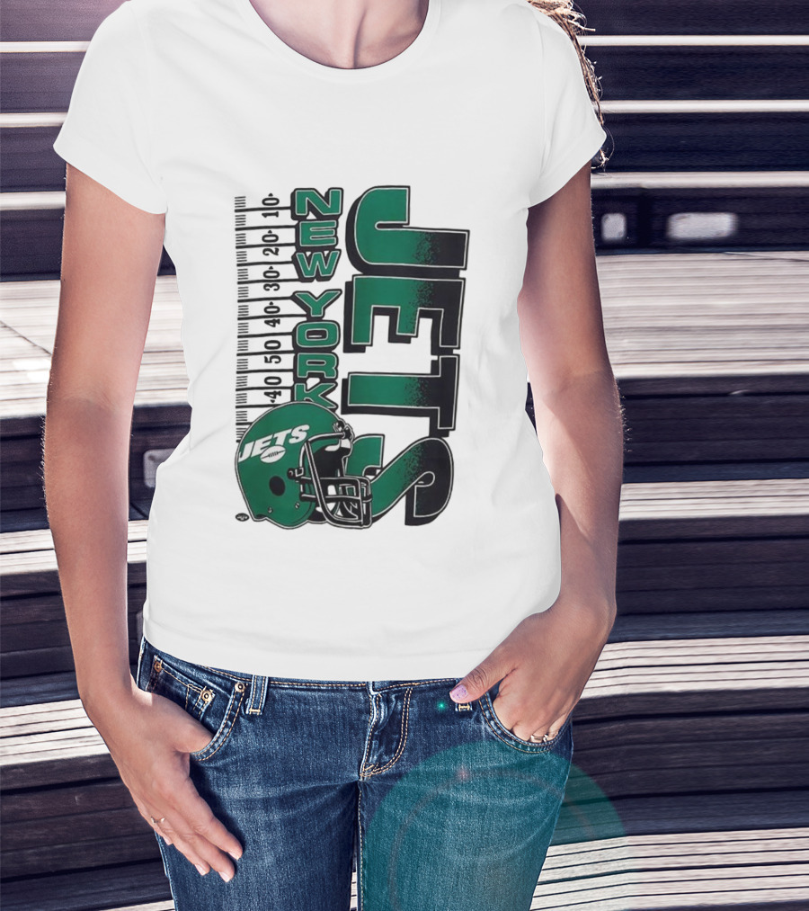 New York Jets NFL Yardage Helmet Vintage Retro 2025 T-Shirt