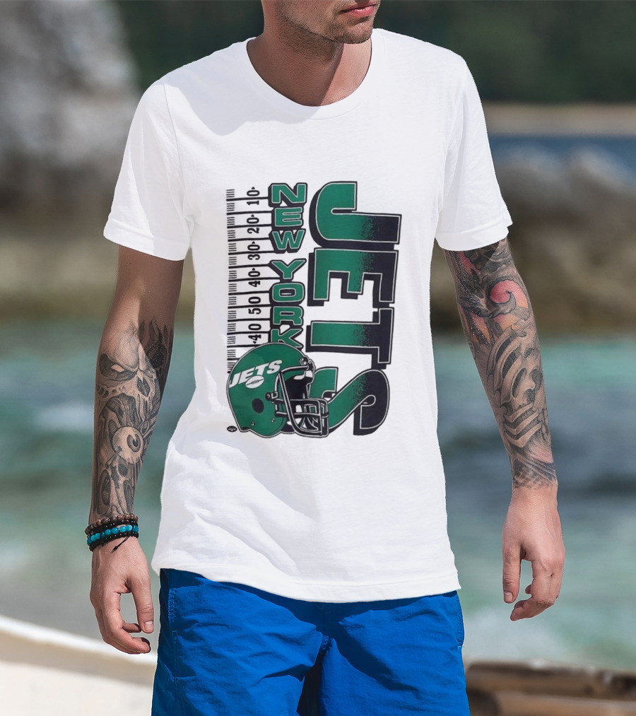 New York Jets NFL Yardage Helmet Vintage Retro 2025 T-Shirt