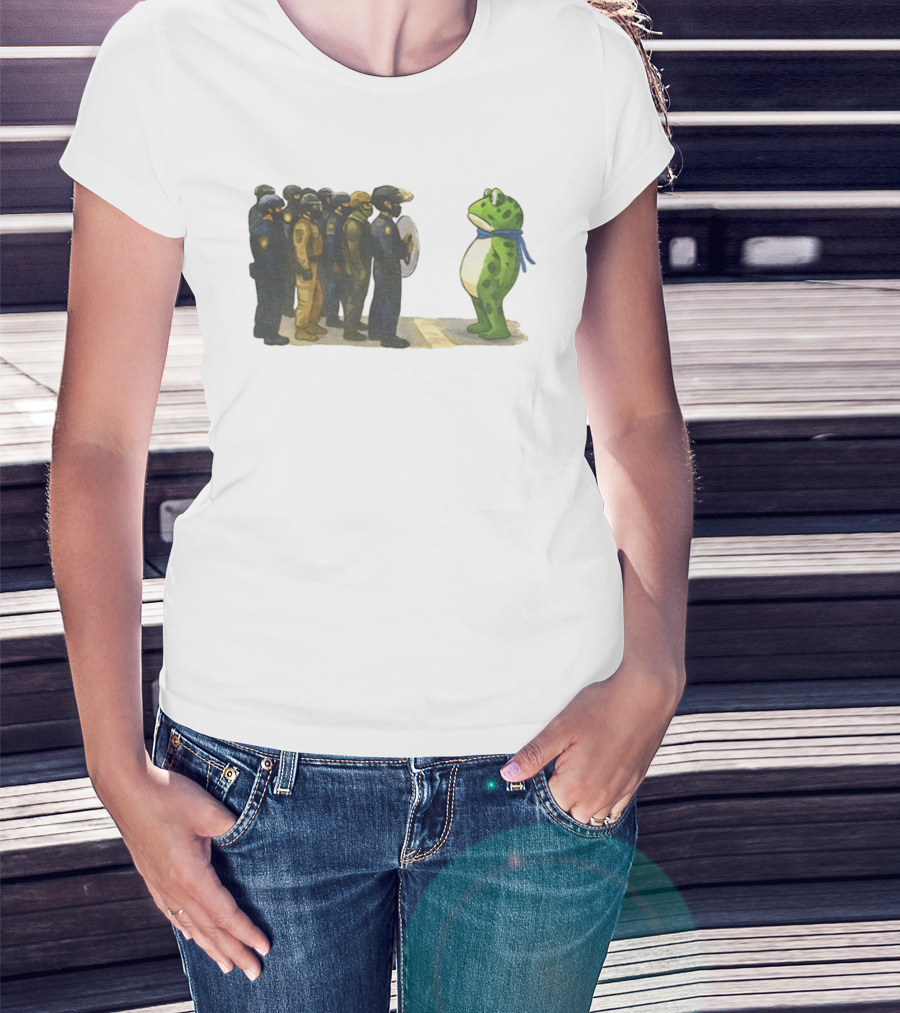 Portland Freedom Frog Anti Ice Resistance Protest Scene T-Shirt