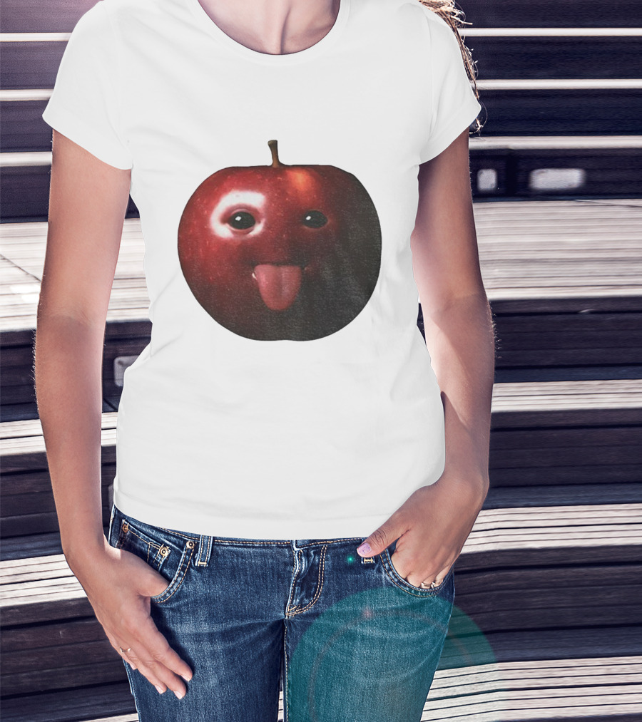 Silly AI Generated Apple Meme With Tongue Out T-Shirt