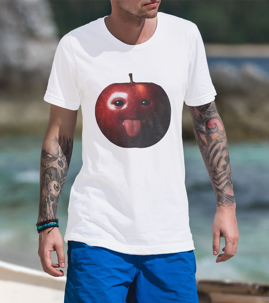 Silly AI Generated Apple Meme With Tongue Out T-Shirt