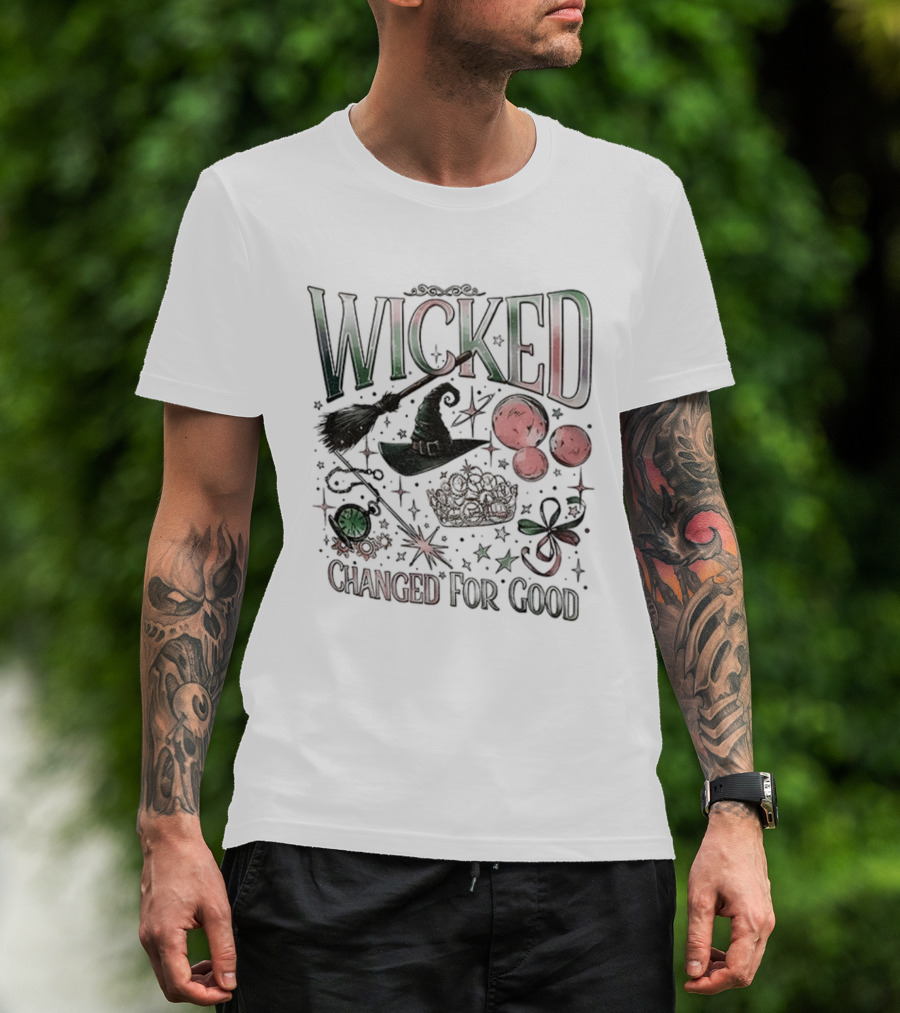 Wicked Changed For Good Unlimited Witch Hat Broomstick And Wand T-Shirt