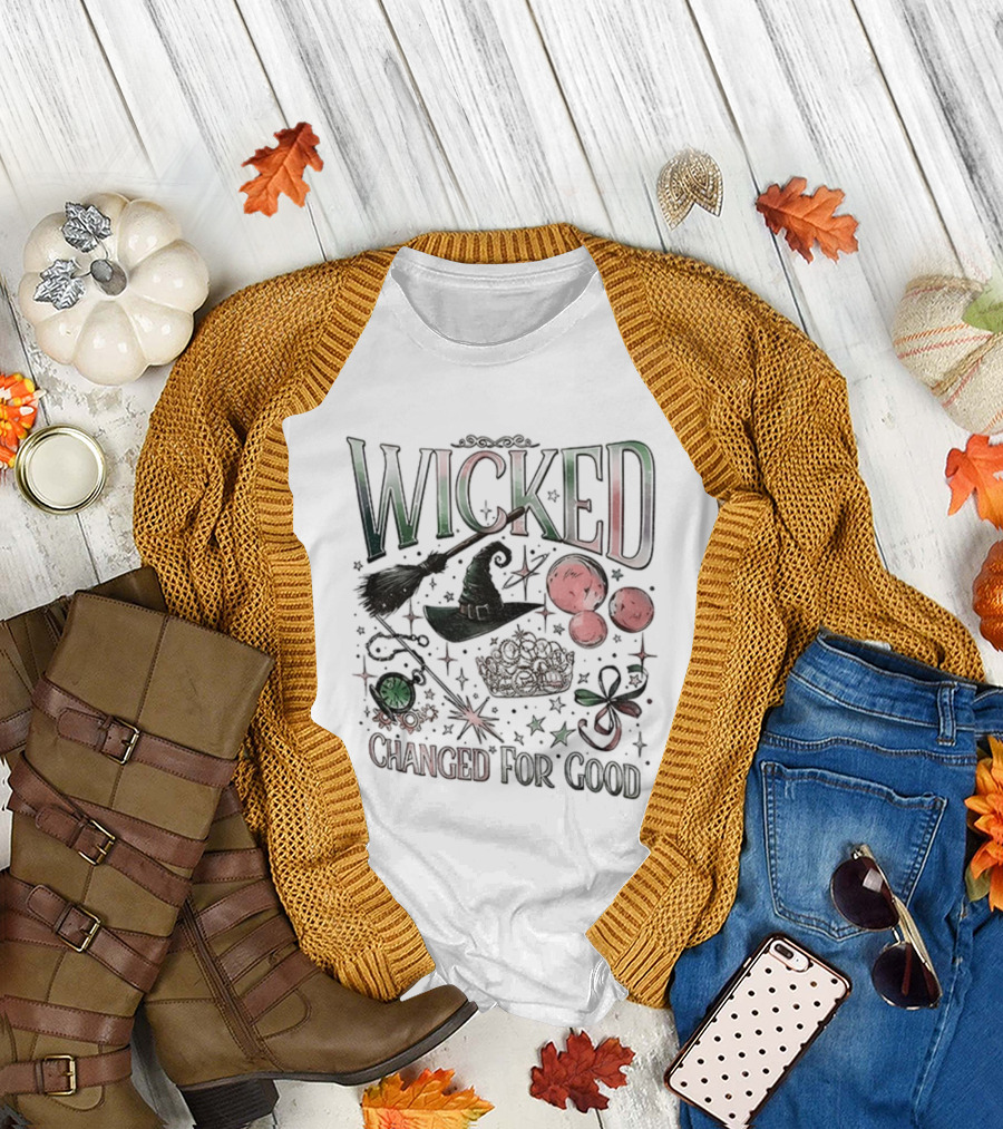 Wicked Changed for Good Unlimited Witch Hat Broomstick and Wand T-Shirt