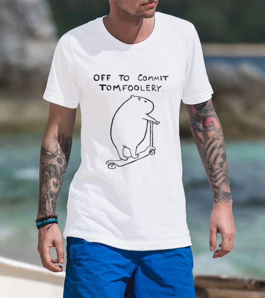 Off To Commit Tomfoolery Capybara On Scooter T-Shirt