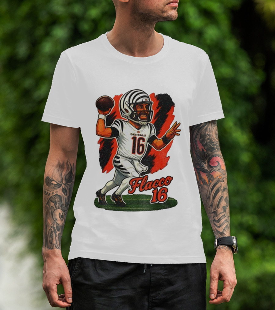 Flacco 16 Bengals Cartoon Caricature T-Shirt