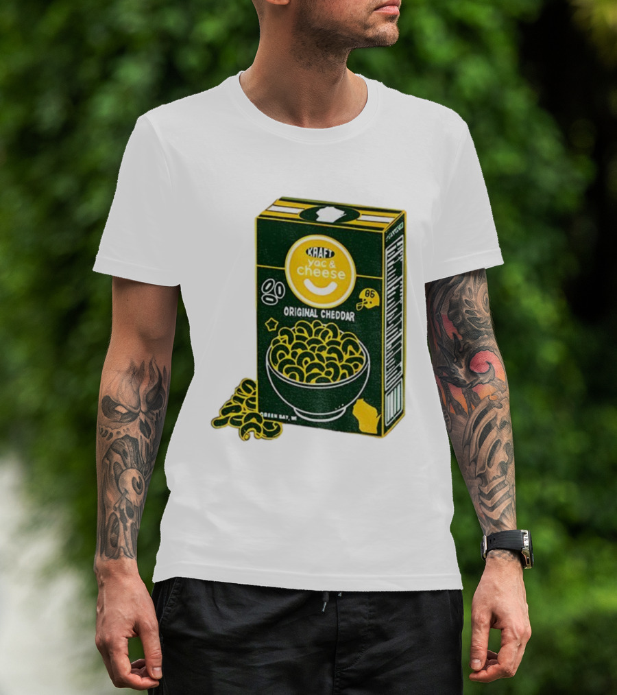 Green Bay Kraft Mac And Cheese Original Cheddar Retro Packers Fan Art T-Shirt