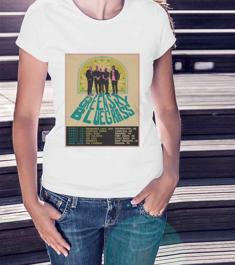 Greensky Bluegrass Tour 2026 Wilmington Asheville Memphis Fort Smith New Orleans Pelham T-Shirt