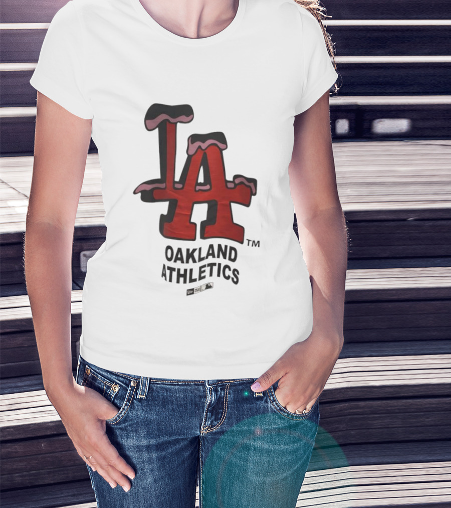Los Angeles Dodgers Oakland Athletics Snow-Capped Letters T-Shirt