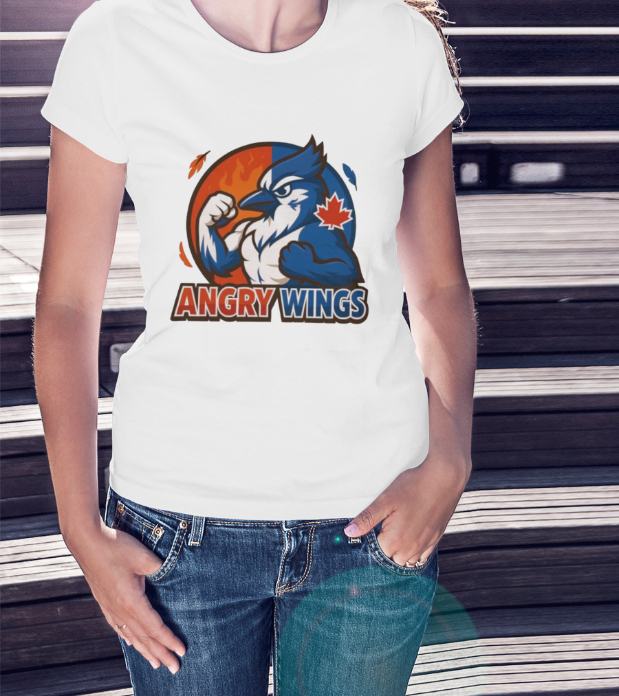 Toronto Blue Jays Angry Wings Mascot Maple Leaf T-Shirt