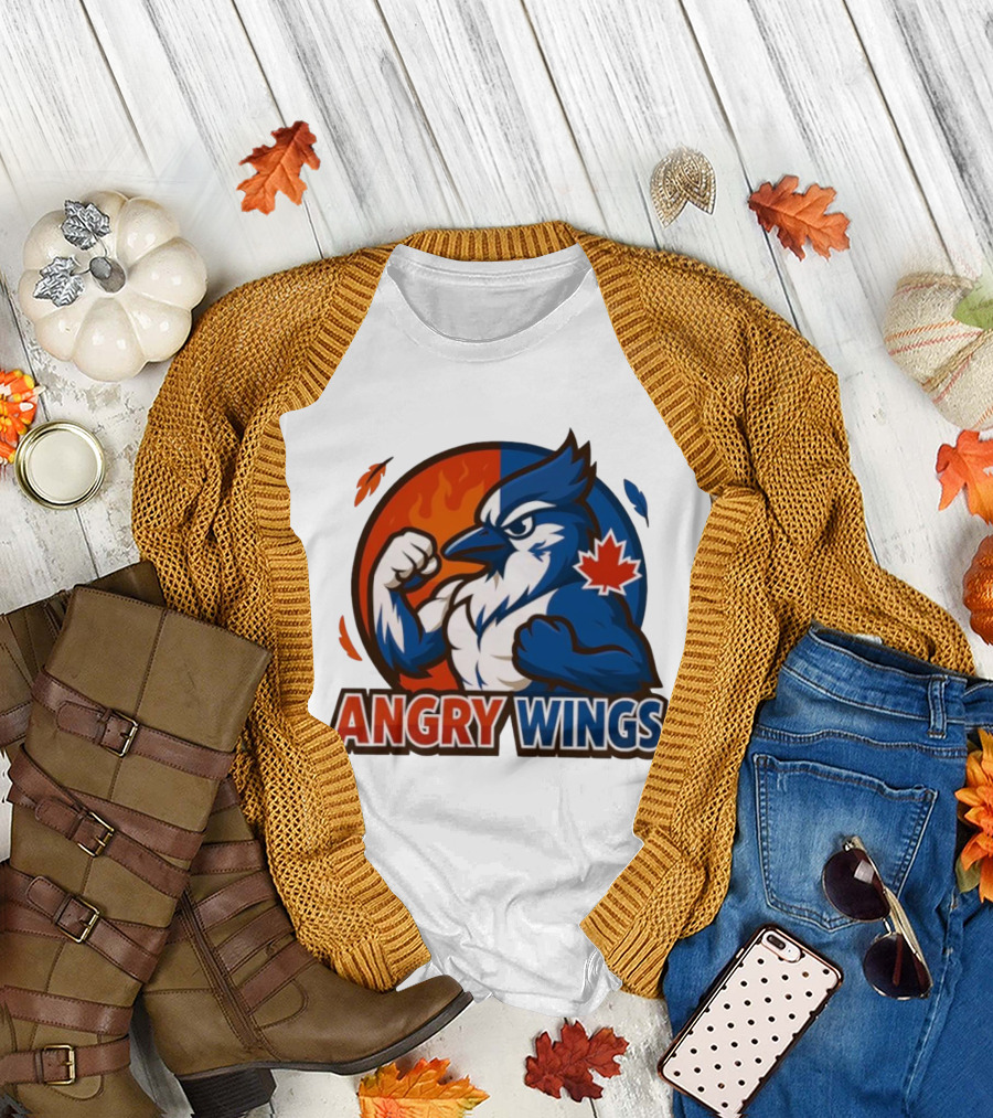 Toronto Blue Jays Angry Wings Mascot Maple Leaf T-Shirt