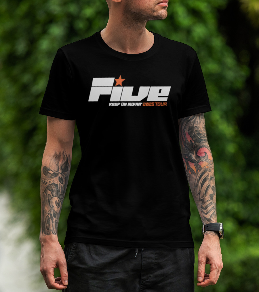 FIVE Keep On Movin Greatest Tour 2025 Star Premium T-Shirt
