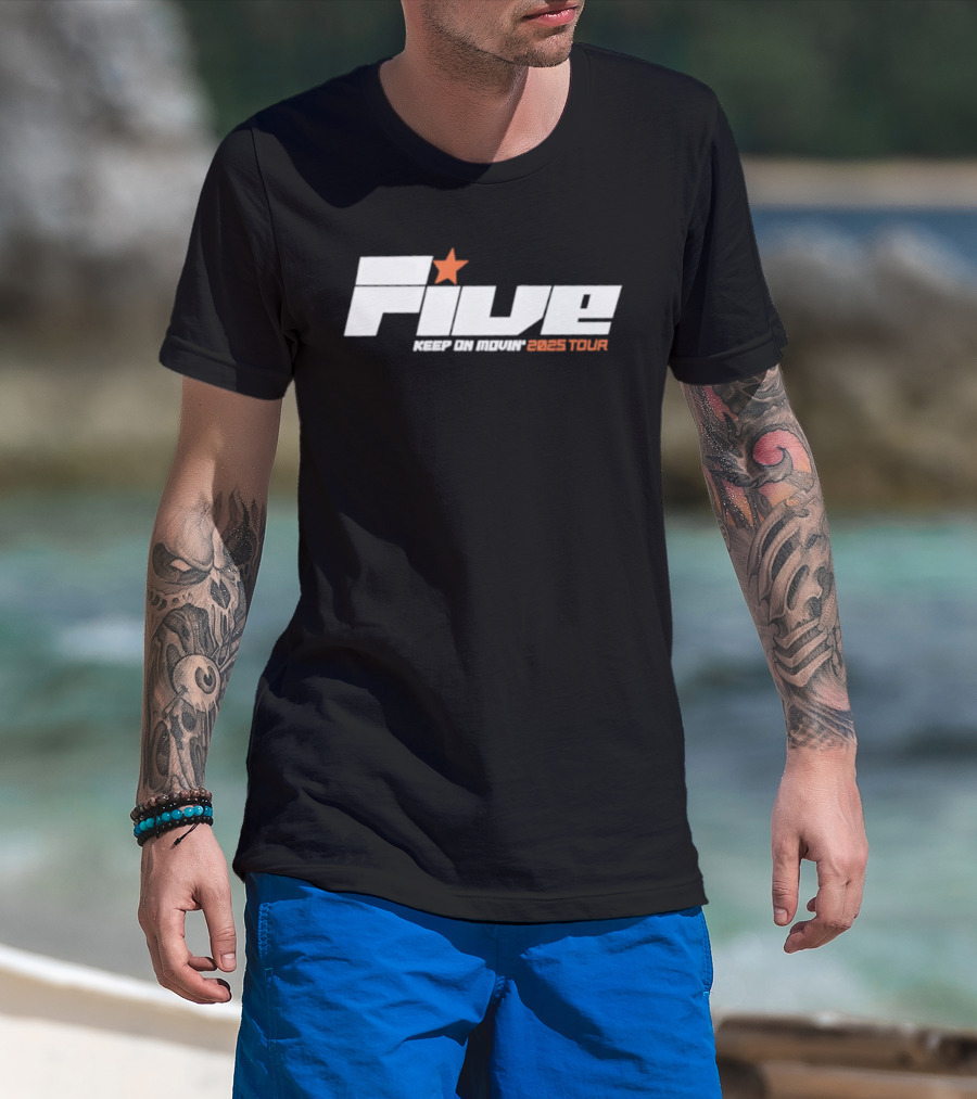 FIVE Keep On Movin Greatest Tour 2025 Star Premium T-Shirt