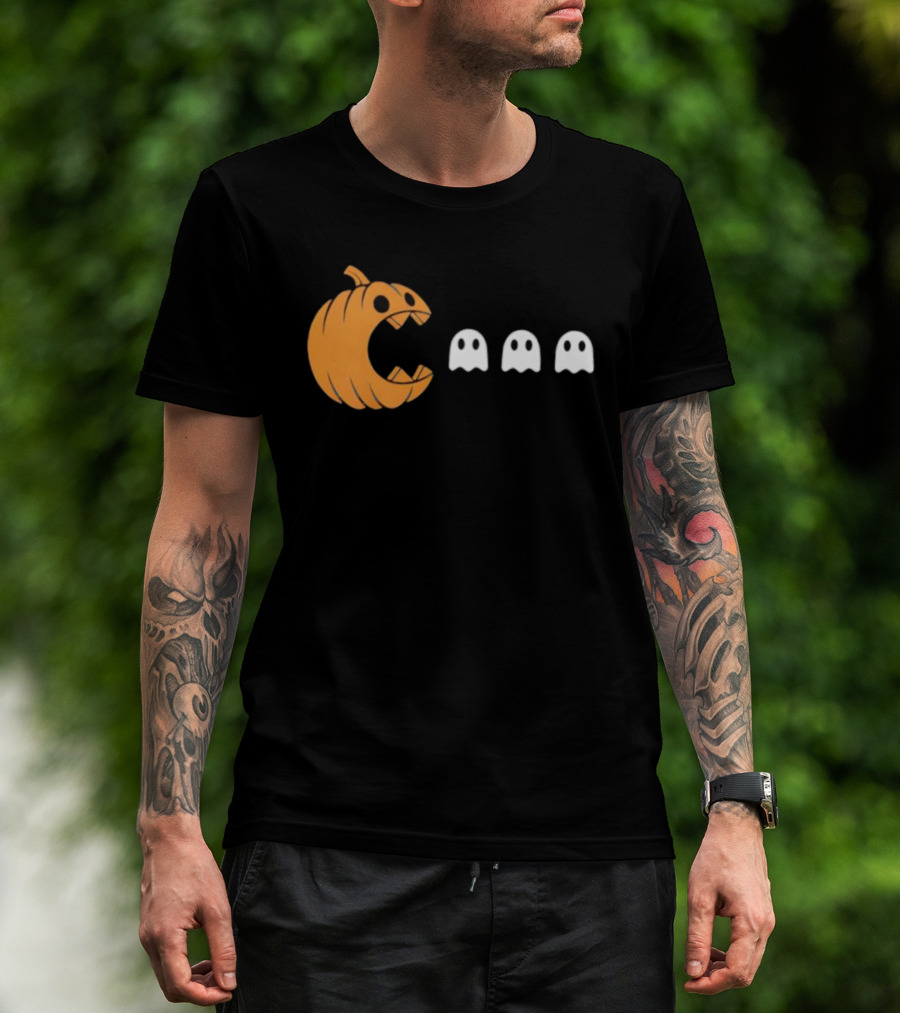 Playful Halloween Pumpkin Ghost Muncher T-Shirt