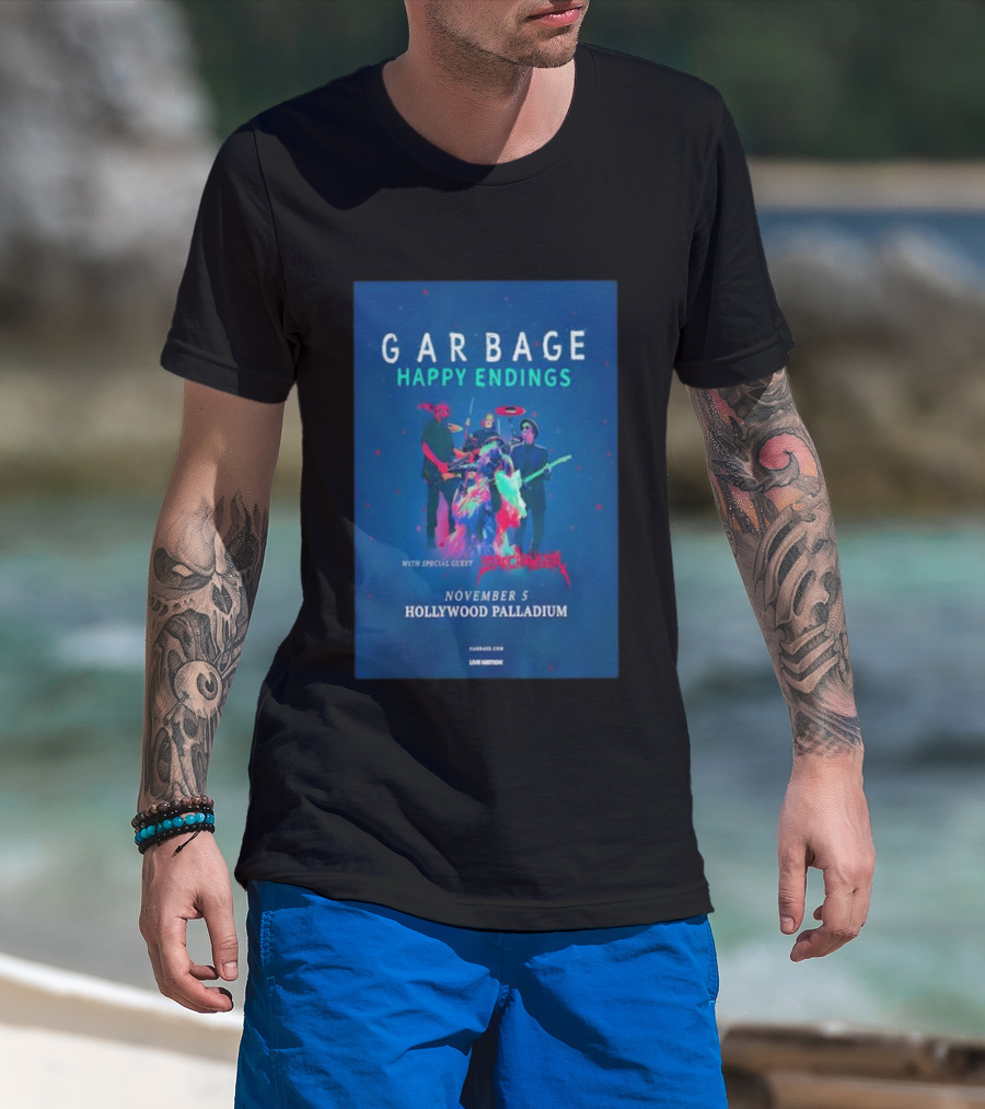 Garbage Happy Endings Tour Hollywood Palladium November 5 Special Guest Starcrawler T-Shirt