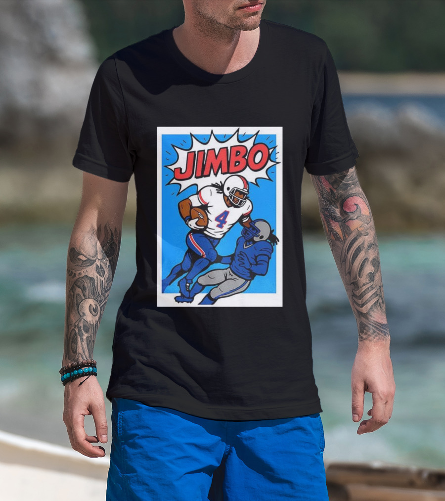 James Cook Jimbo Number 4 Buffalo Bills Football T-Shirt