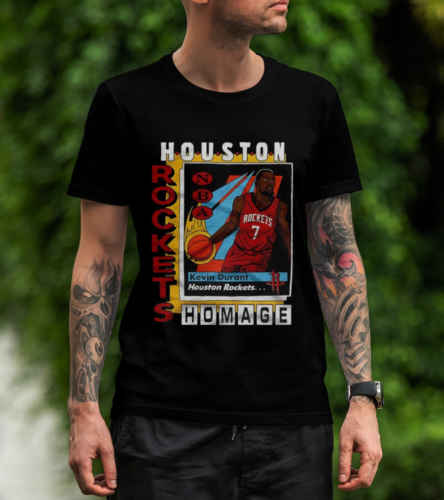 Kevin Durant Houston Rockets NBA Homage Trading Card T-Shirt