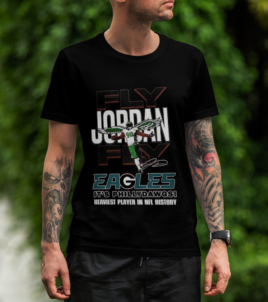 Philadelphia Eagles Jordan Davis Fly Eagles Fly Philly Dawgs 90 T-Shirt