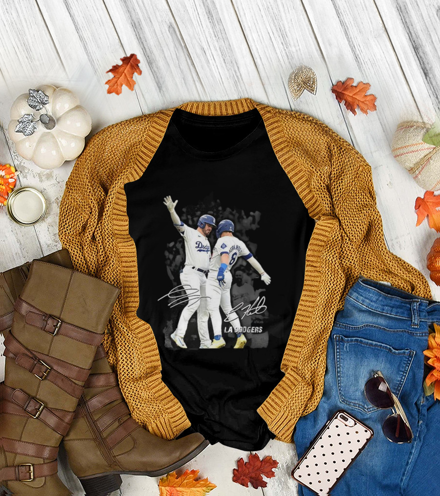 Kiké Hernandez Gavin Lux LA Dodgers Signature Celebration T-Shirt