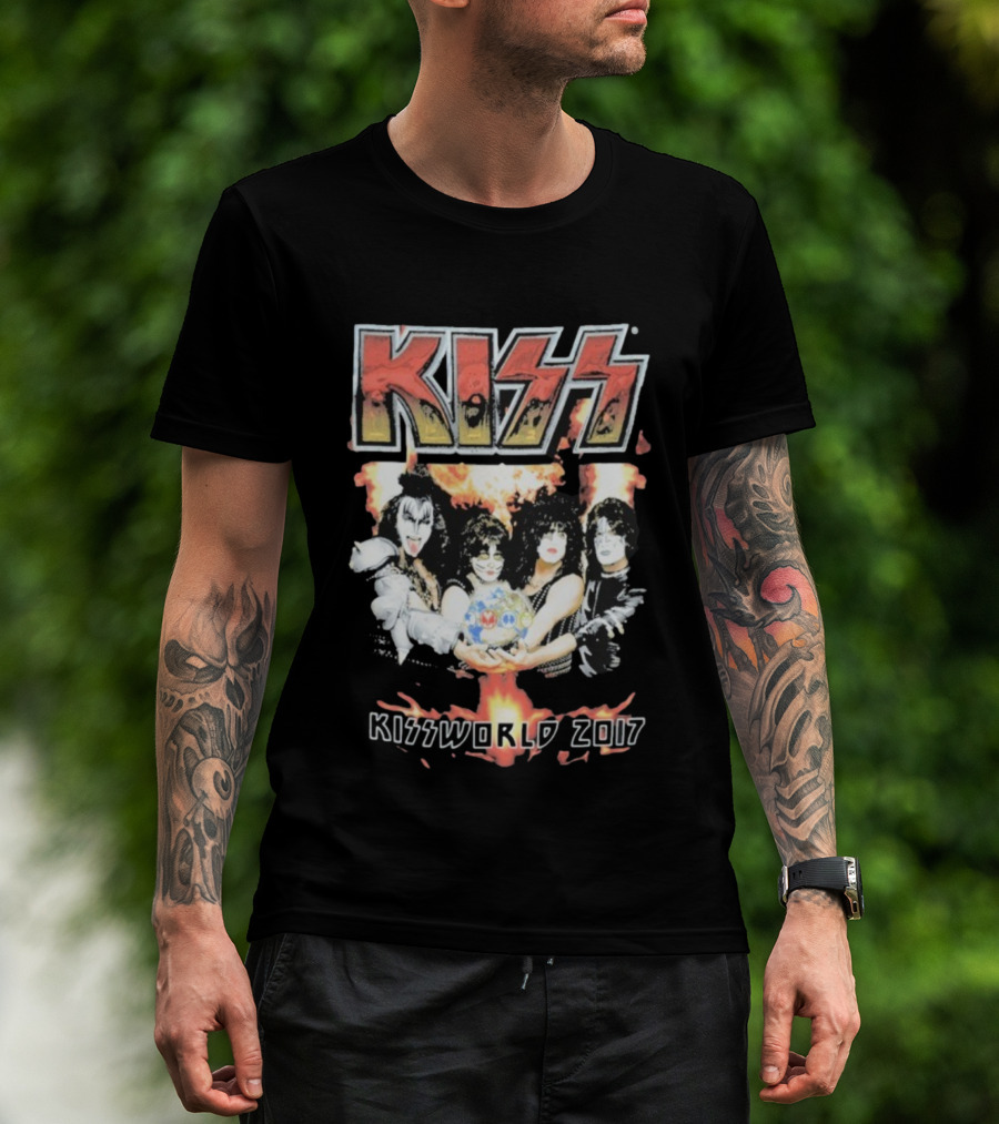 KISS Band Kissworld 2017 Tour Artwork T-Shirt