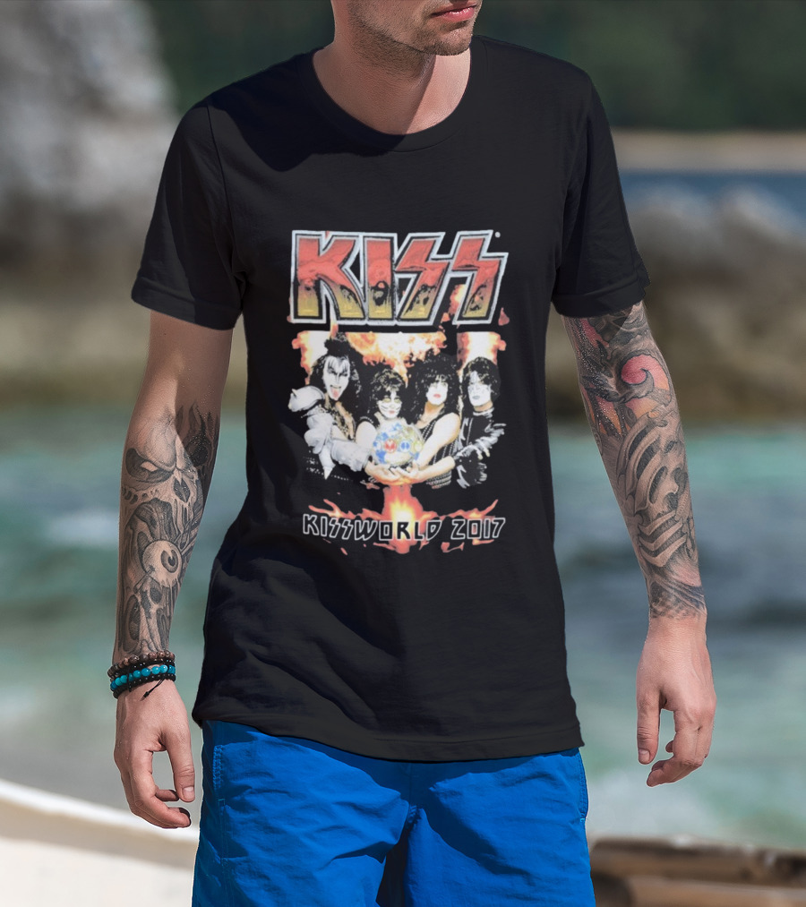 KISS Band Kissworld 2017 Tour Artwork T-Shirt