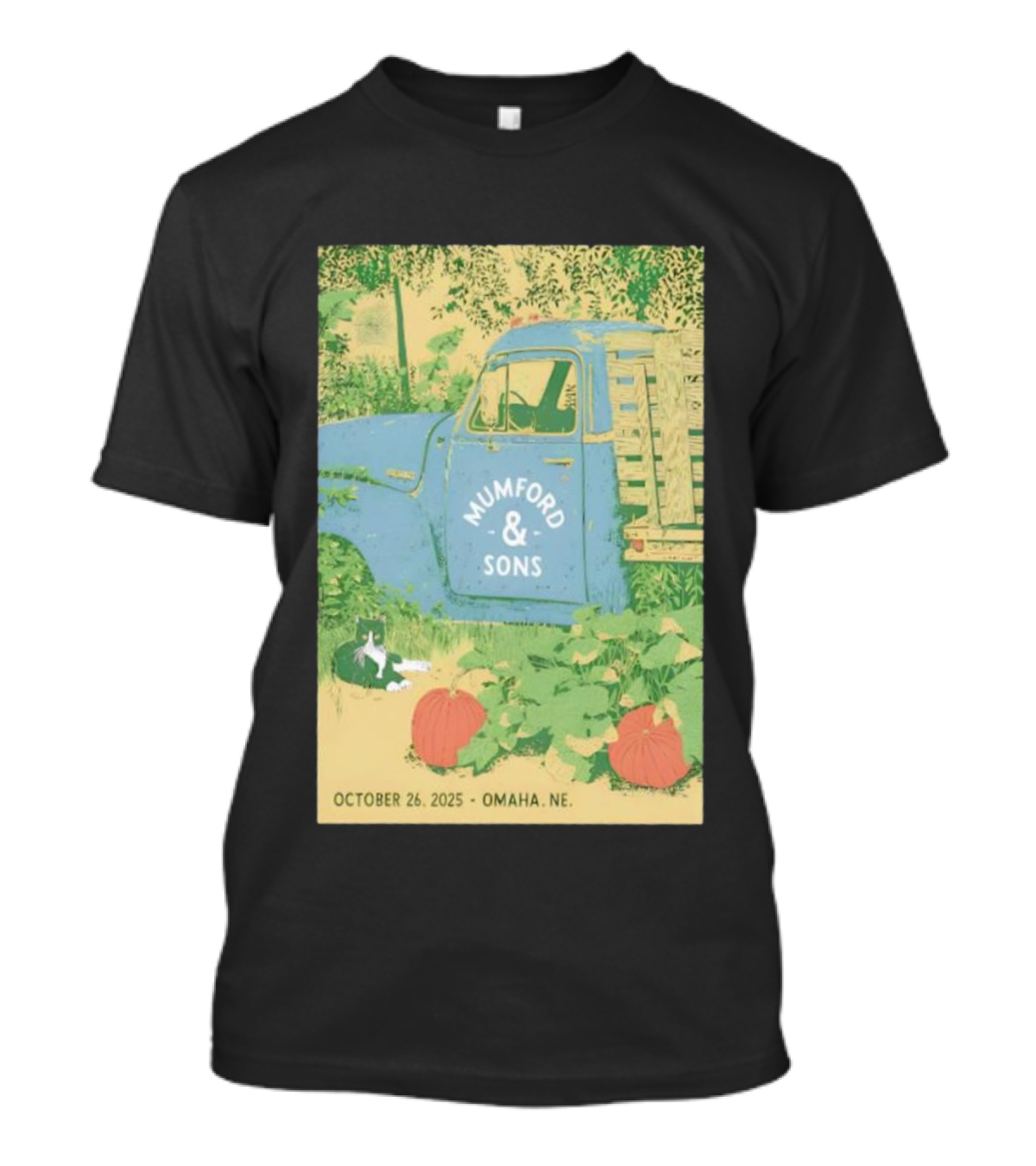 Mumford & Sons Omaha NE October 26 2025 Vintage Truck And Pumpkins T-Shirt