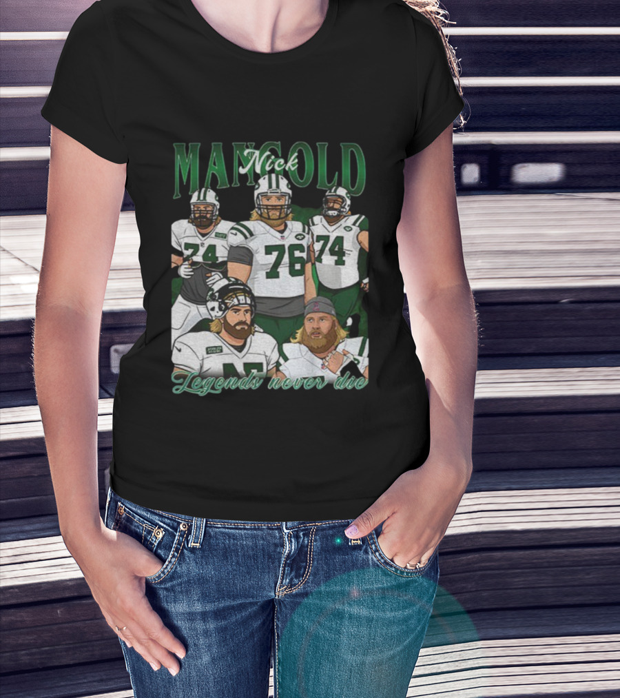Nick Mangold New York Jets Legends Never Die 1984 2025 NFL Football T-Shirt