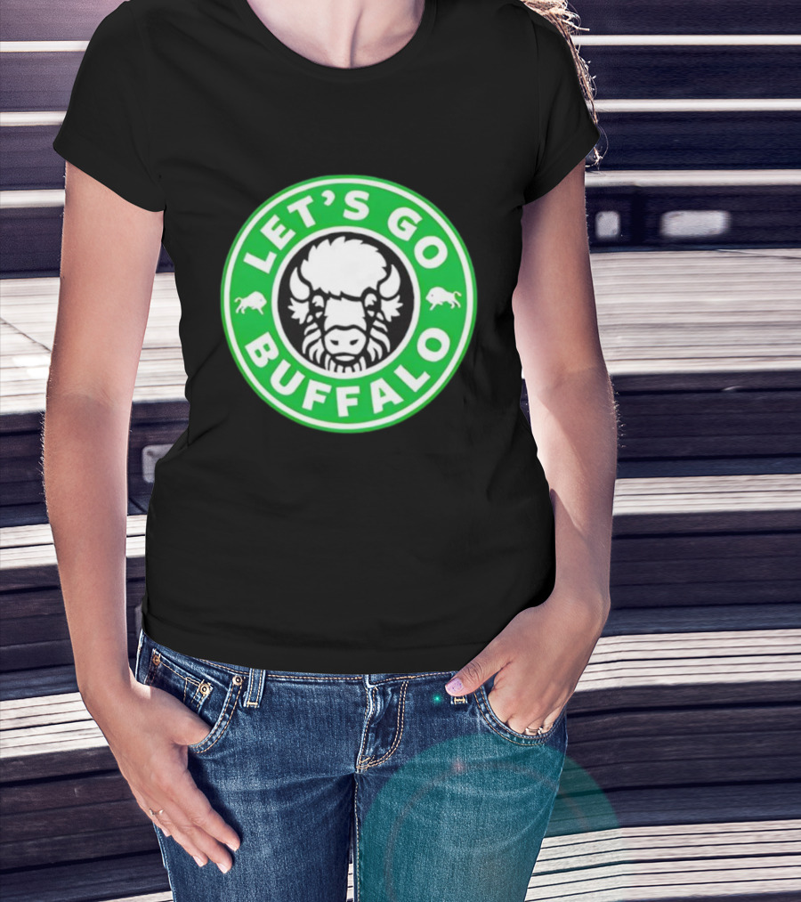 Let's Go Buffalo Green Circle Bison Badge T-Shirt
