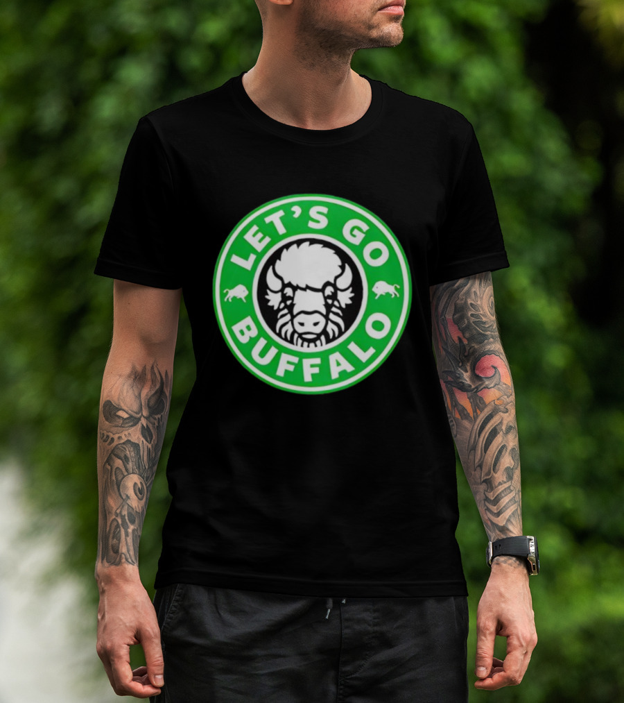 Let's Go Buffalo Green Circle Bison Badge T-Shirt