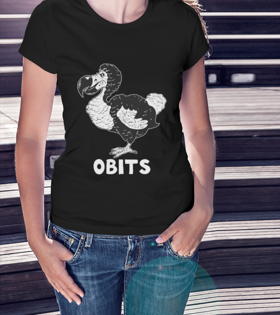OBITS Dodo Bird Black And White Cartoon T-Shirt