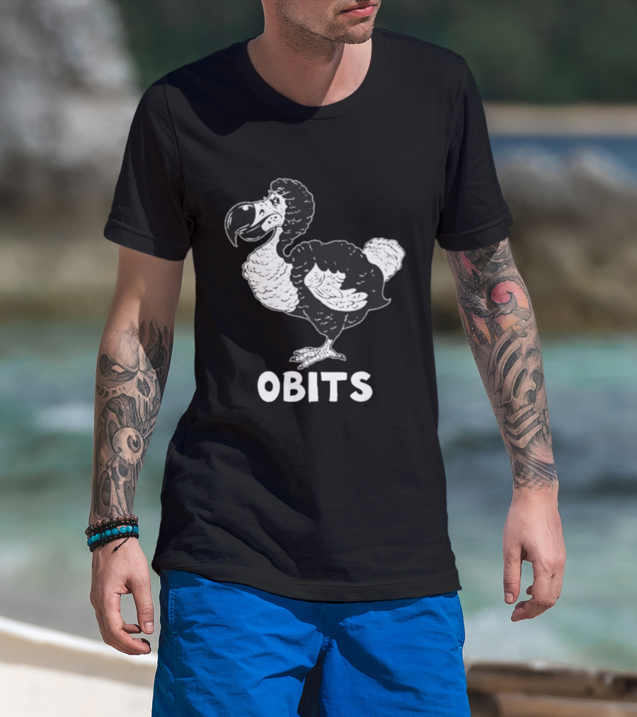 OBITS Dodo Bird Black And White Cartoon T-Shirt