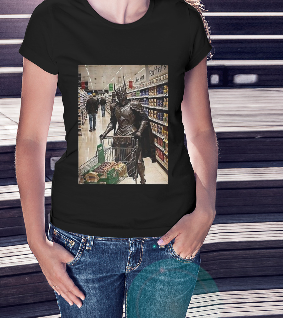Sauron Shopping Adventure In Grocery Aisle T-Shirt