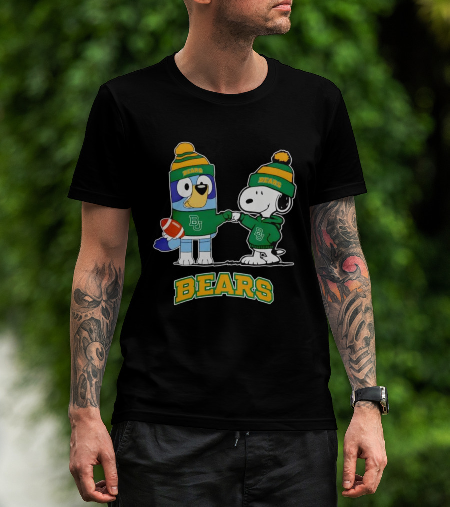 Snoopy Bluey Baylor Bears BU Football Collaboration T-Shirt