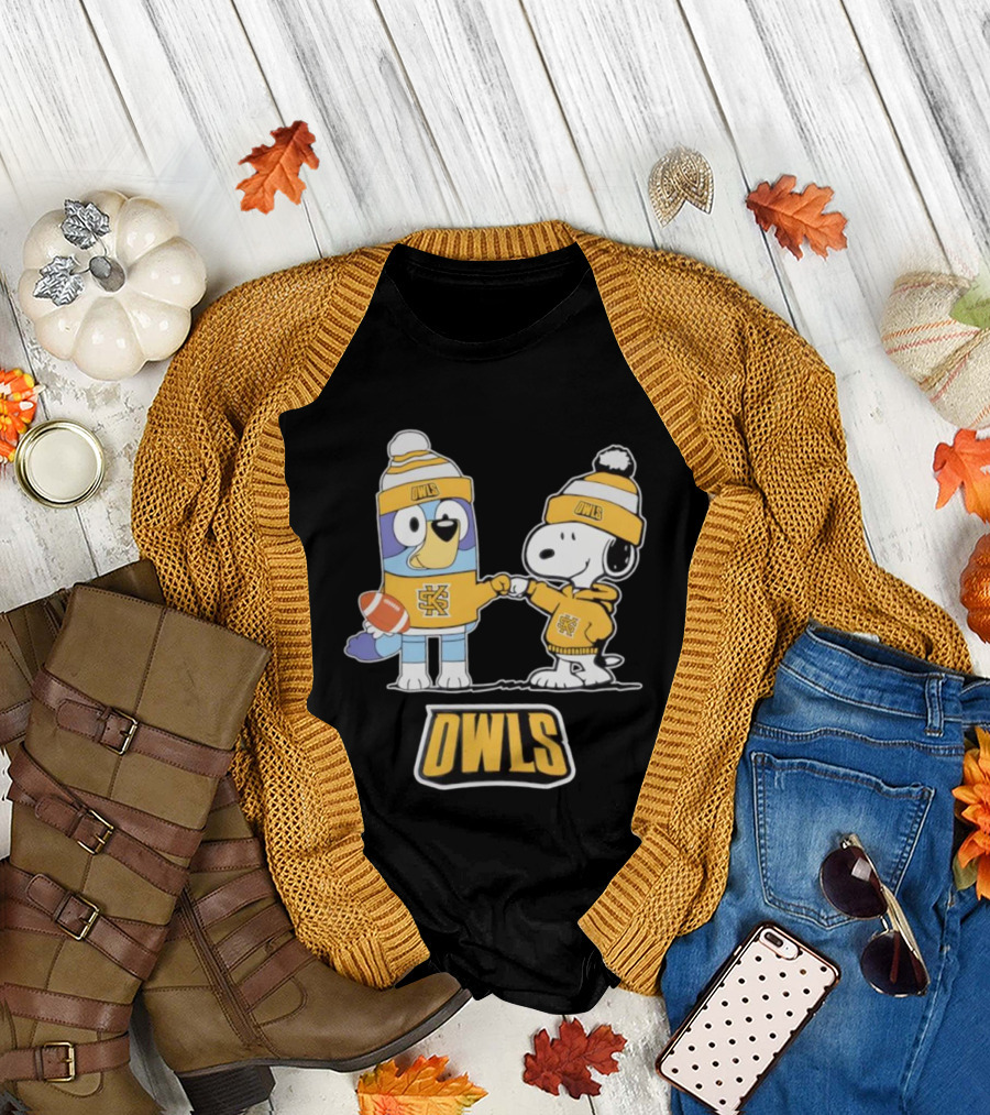 Snoopy Bluey Owls Football Collaboration With SK Logo T-Shirt