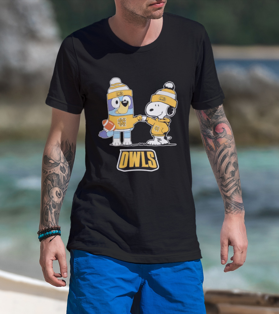 Snoopy Bluey Owls Football Collaboration With SK Logo T-Shirt