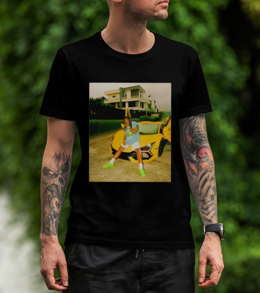 Thatojoboy Burna Boy Armless Style Yellow Sports Car Scene T-Shirt