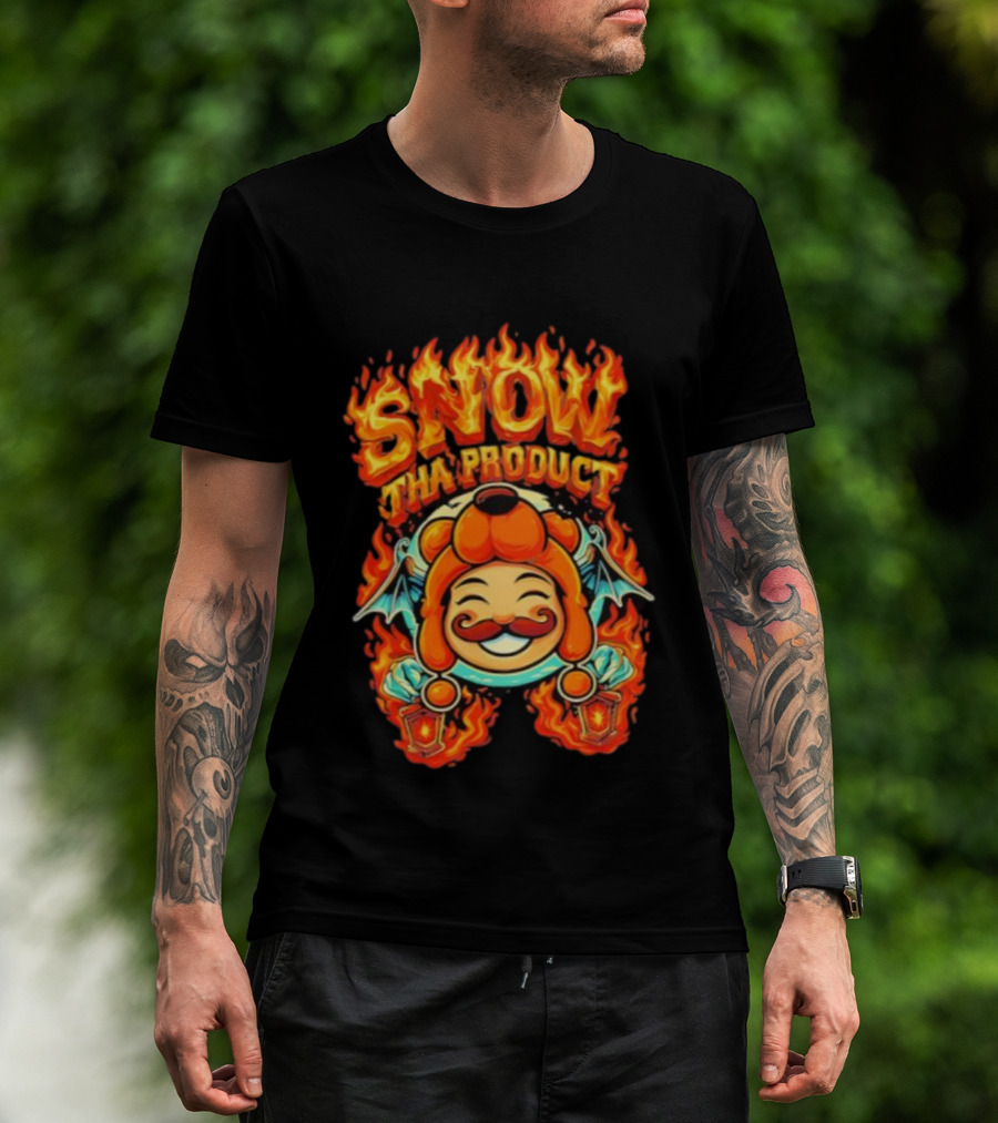 Snow Tha Product Fiery Bat Lanterns Halloween T-Shirt
