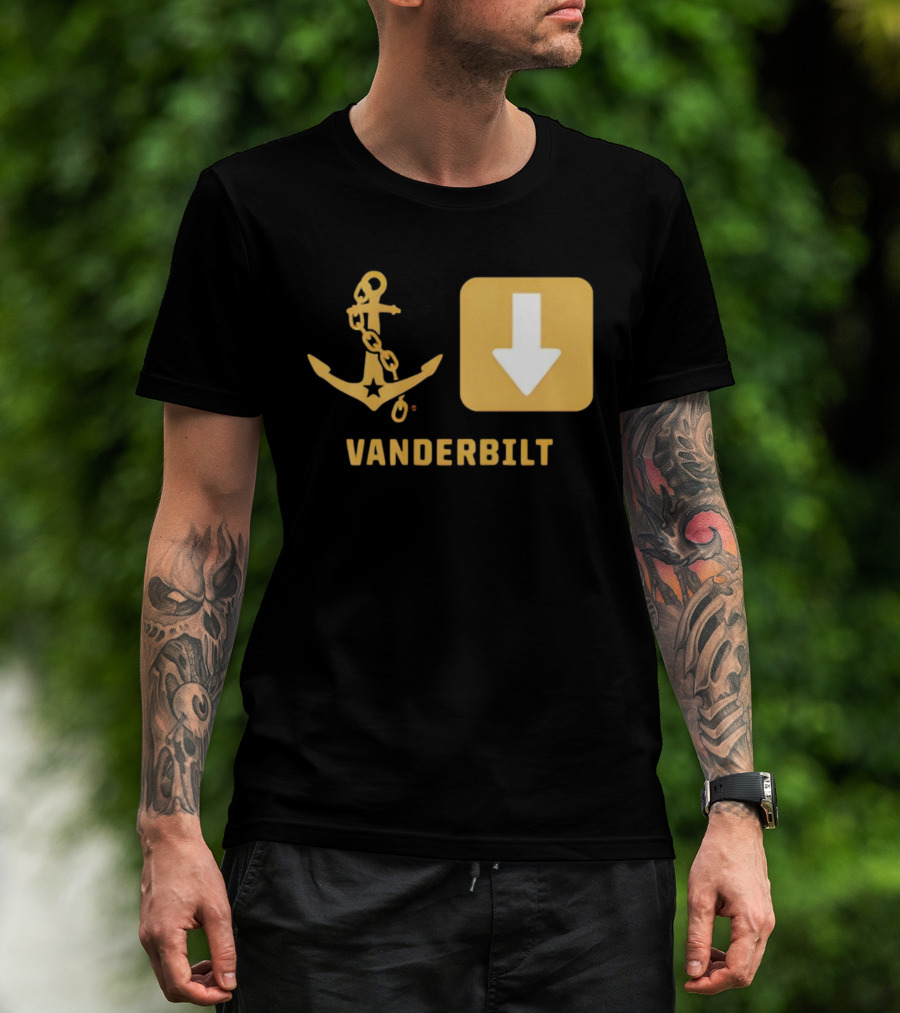 Vanderbilt Commodores Anchor Down Symbols Football Logo T-Shirt