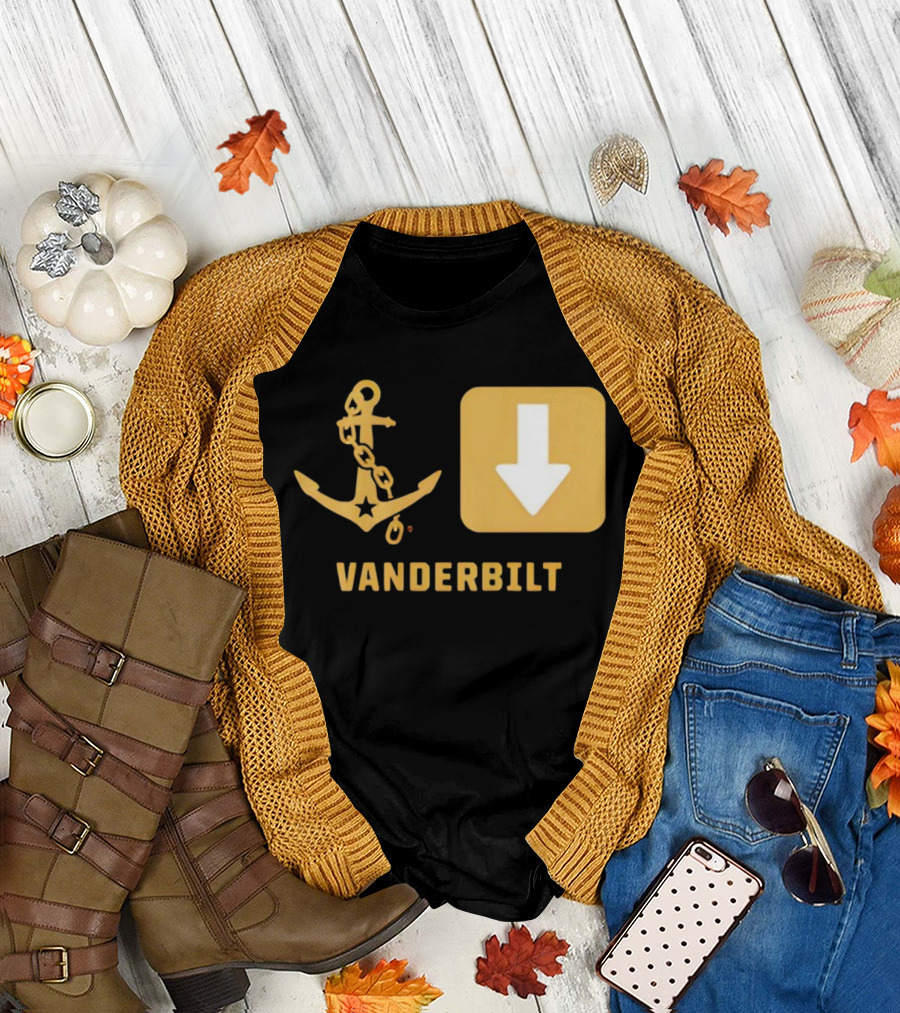 Vanderbilt Commodores Anchor Down Symbols Football Logo T-Shirt