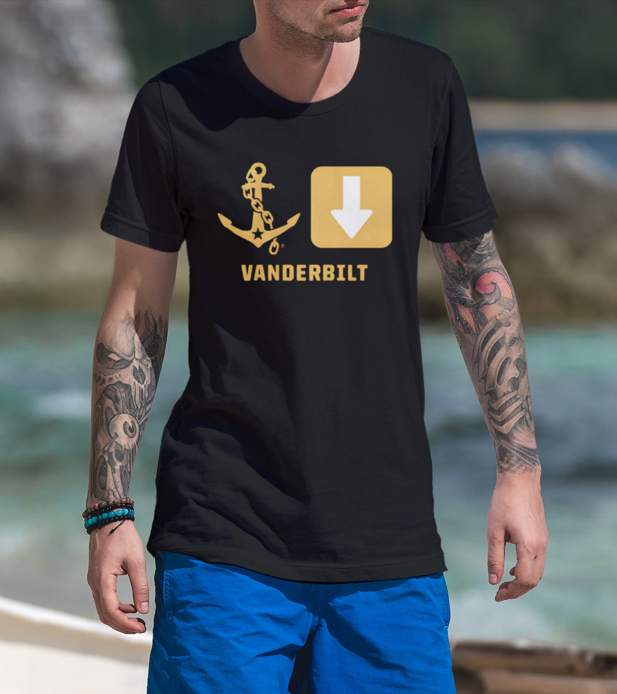 Vanderbilt Commodores Anchor Down Symbols Football Logo T-Shirt