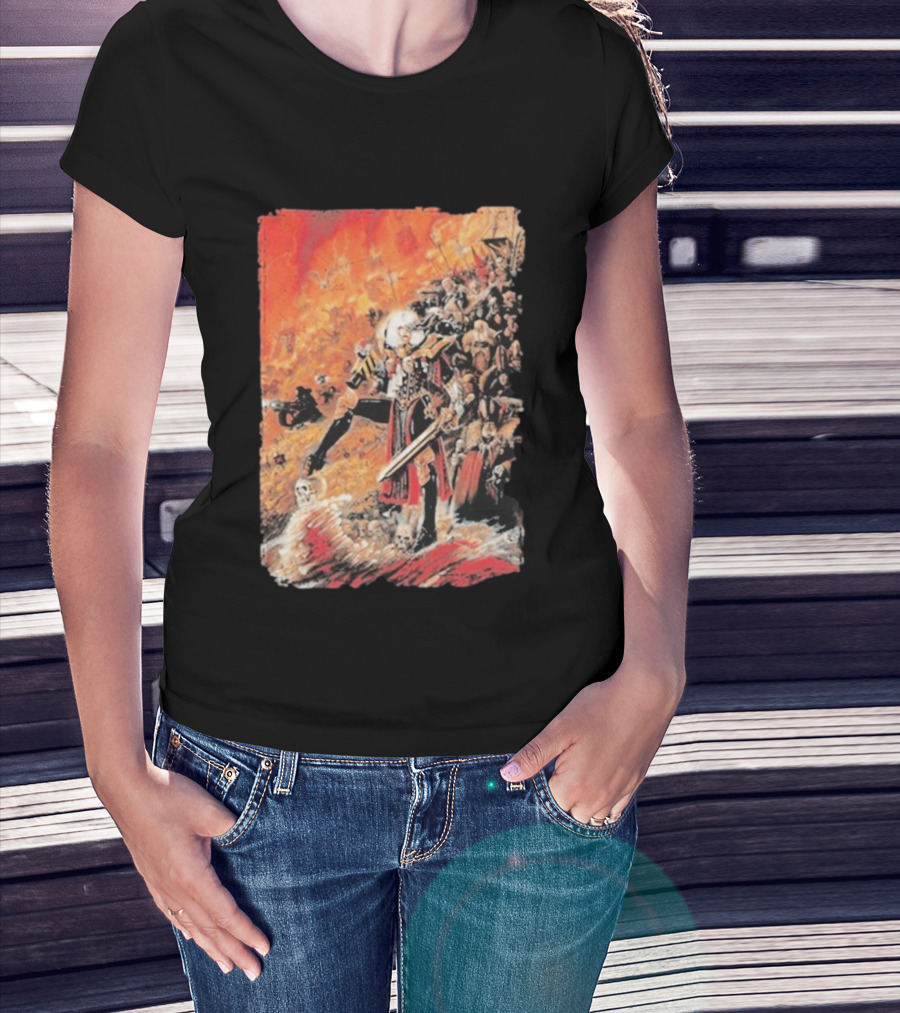 Warhammer Grimdark Canoness Veridyan Battle Scene Fantasy Artwork T-Shirt