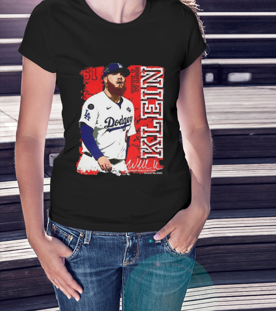 Will Klein Los Angeles Dodgers Number 61 Greatest Game Of All Time 2025 Signature T-Shirt