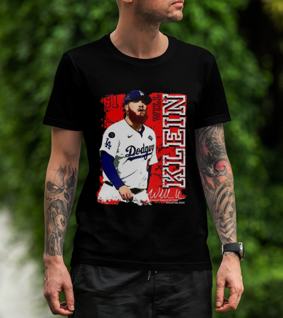 Will Klein Los Angeles Dodgers Number 61 Greatest Game Of All Time 2025 Signature T-Shirt