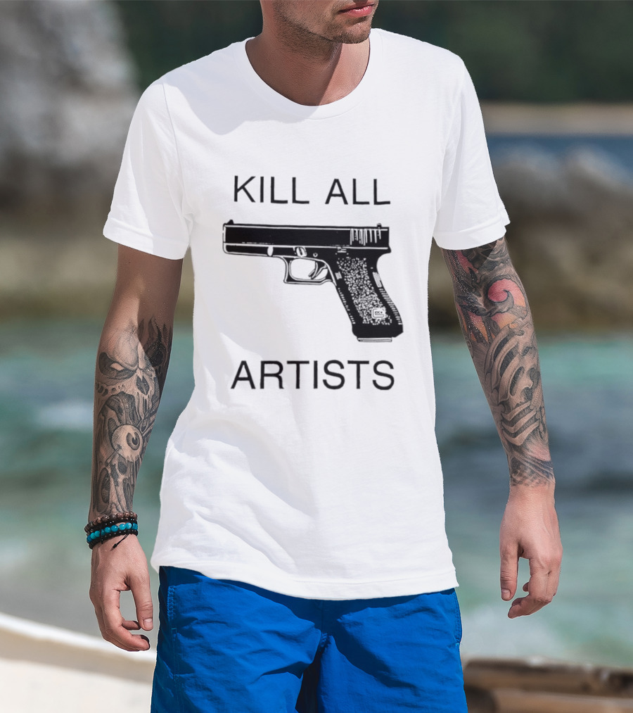 Kill All Artists Gun Graphic T-Shirt