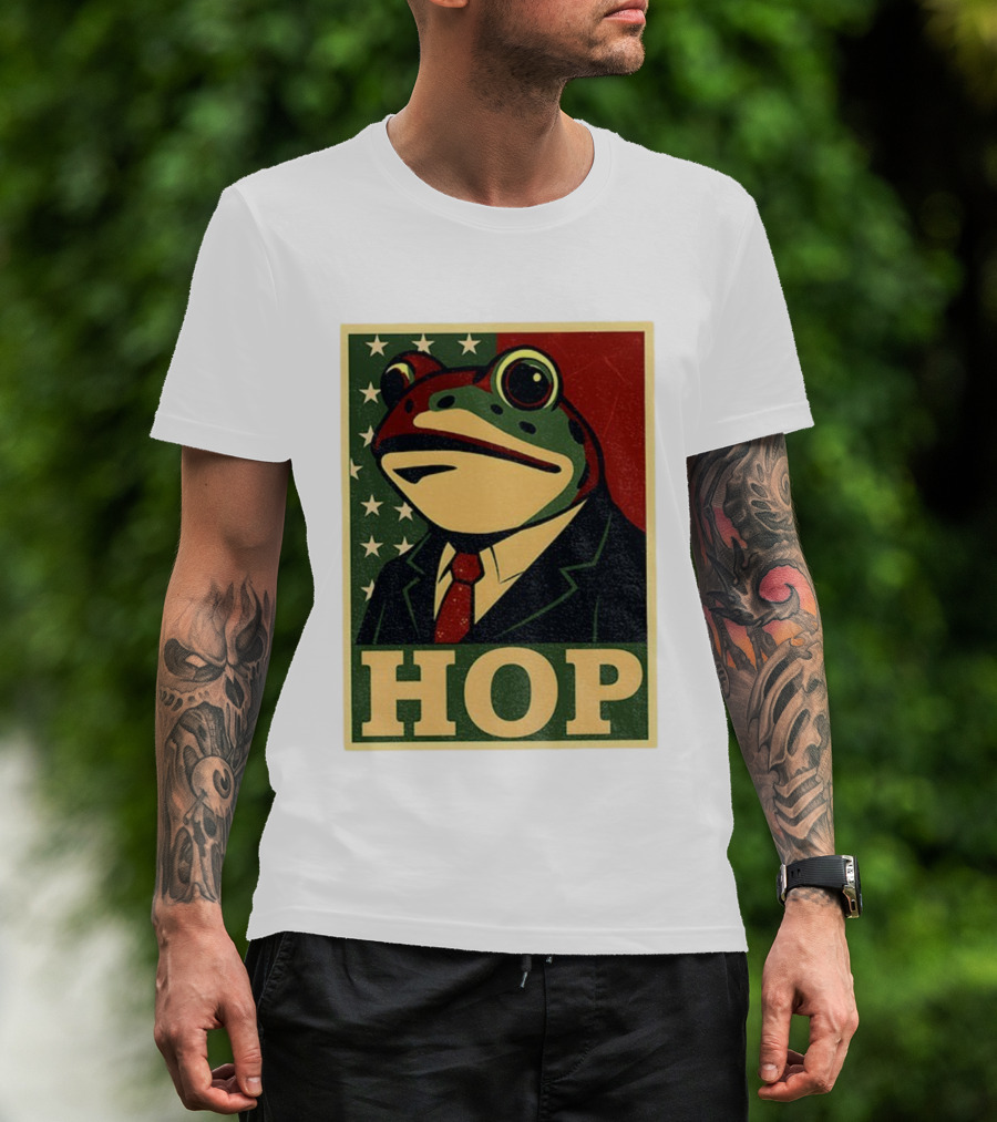 Frog HOP Portland Protest Anti ICE Anti Fascism American Flag T-Shirt